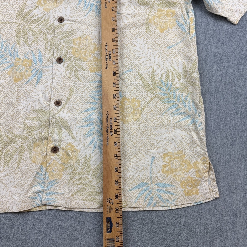 Tommy Bahama Shirt Mens XL Beige 100% Silk Hawaiian‎ Floral Button Up Aloha - Picture 6 of 8